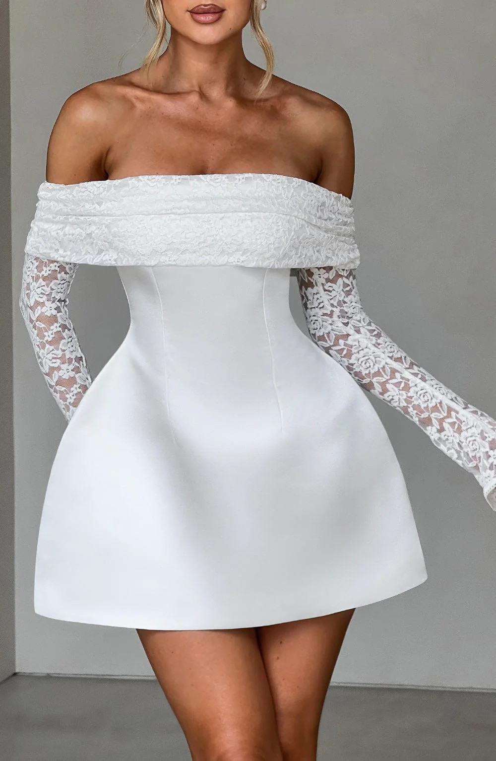 Georgianna Mini Dress - Ivory | Babyboo (global)