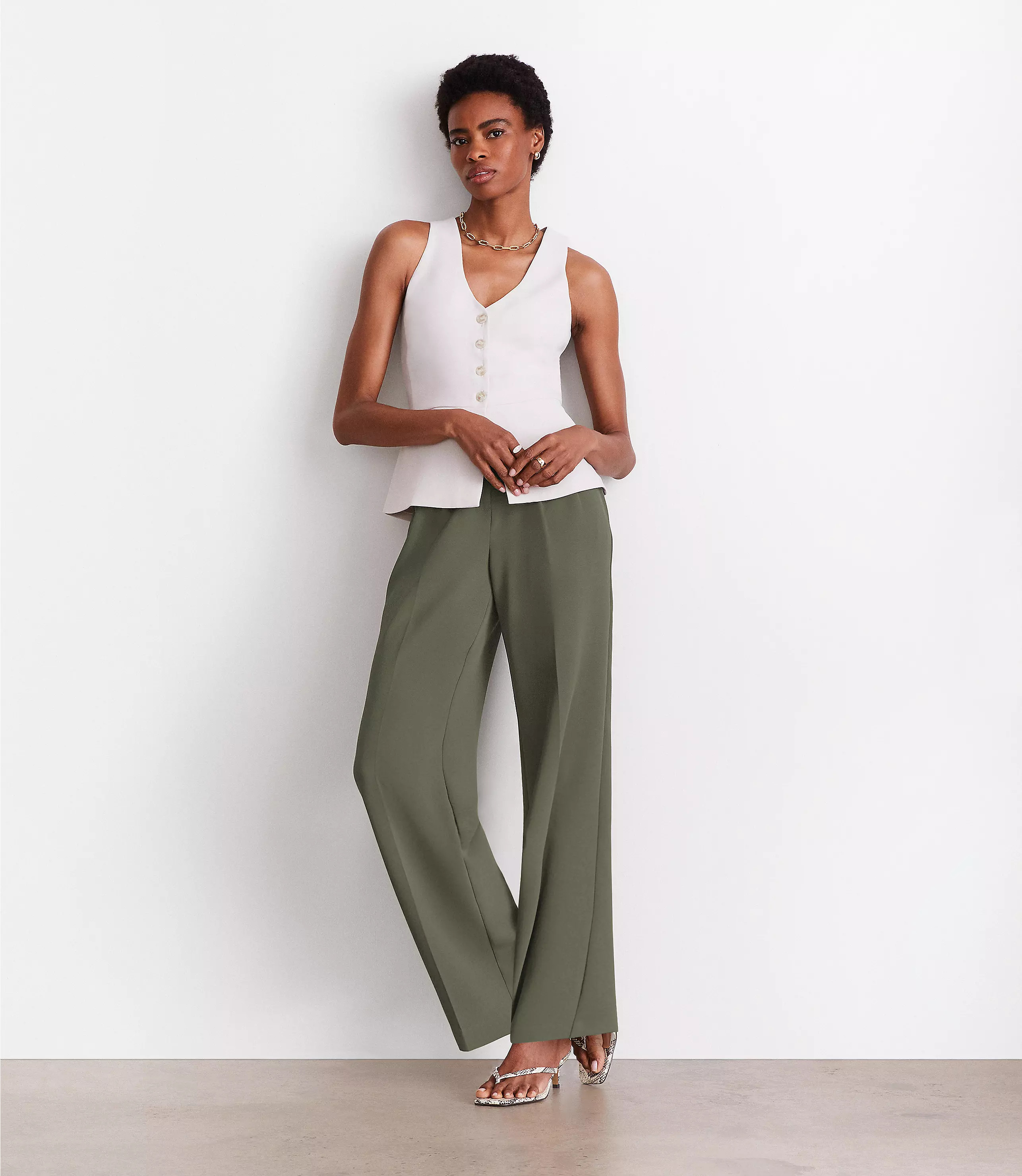 LOFT Versa Crepe Drape Halter Vest | LOFT