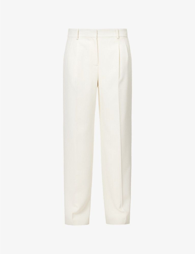 High-rise wide-leg crepe trousers | Selfridges