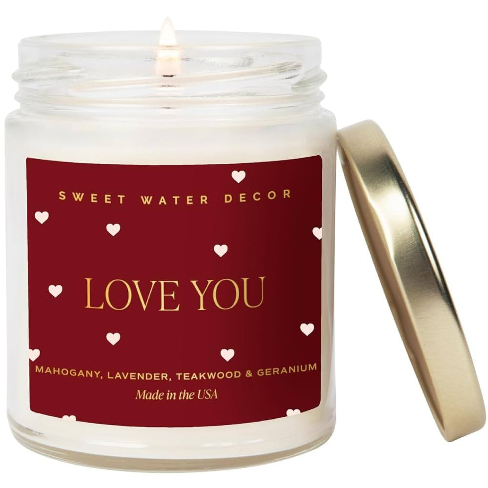 Sweet Water Decor Love You Scented Candles - Soy Candles with Fresh Lavender, Geranium, Warm Maho... | Amazon (US)