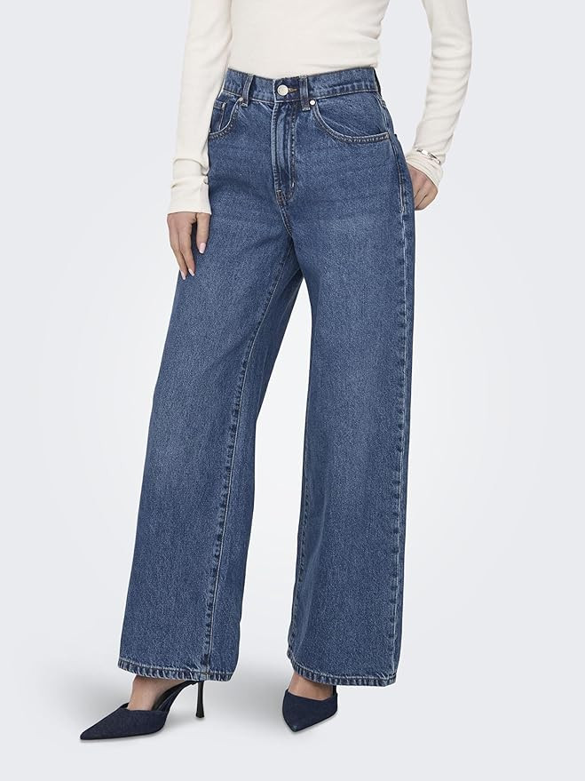 ONLY Wide fit Jeans ONLHOPE High Waist Wide Leg Fit Jeans | Amazon (ES)