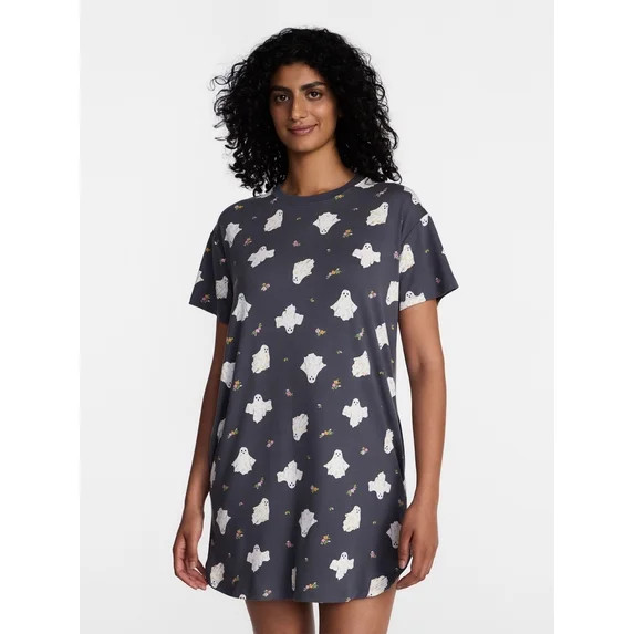 Halloween Women's Sleepshirt Top and Socks Set from Way to Celebrate, 2-Piece, Sizes XS-3X | Walmart (US)