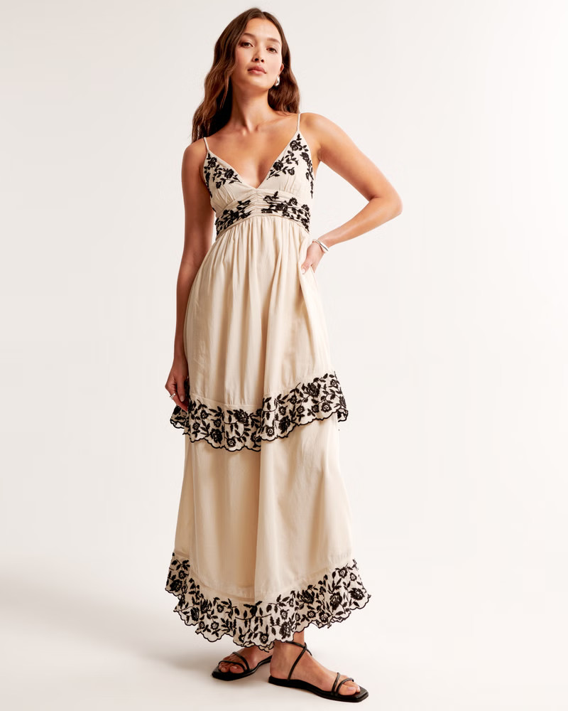 Women's Tiered Ruffle Maxi Dress | Women's | Abercrombie.com | Abercrombie & Fitch (US)