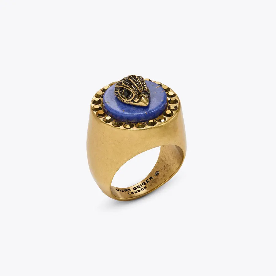 MANSION RING Antiqued Brass Ring by Kurt Geiger London | Kurt Geiger US
