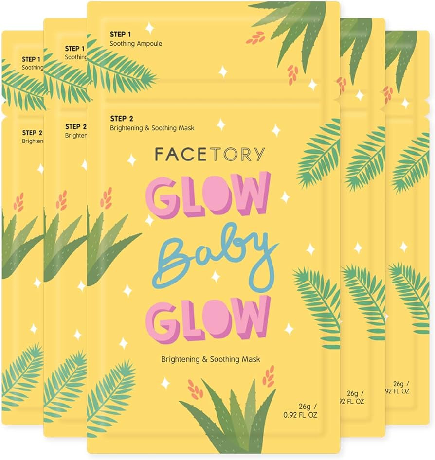 FACETORY Glow Baby Glow Niacinamide and Cica Brightening Sheet Mask - Brightening, Calming, and M... | Amazon (US)