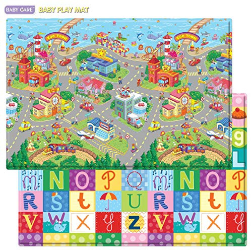 Baby Care Play Mat (Large, Playful - Zoo Town) 82'' x 55'' Original One-Piece Reversible Rollable... | Amazon (US)