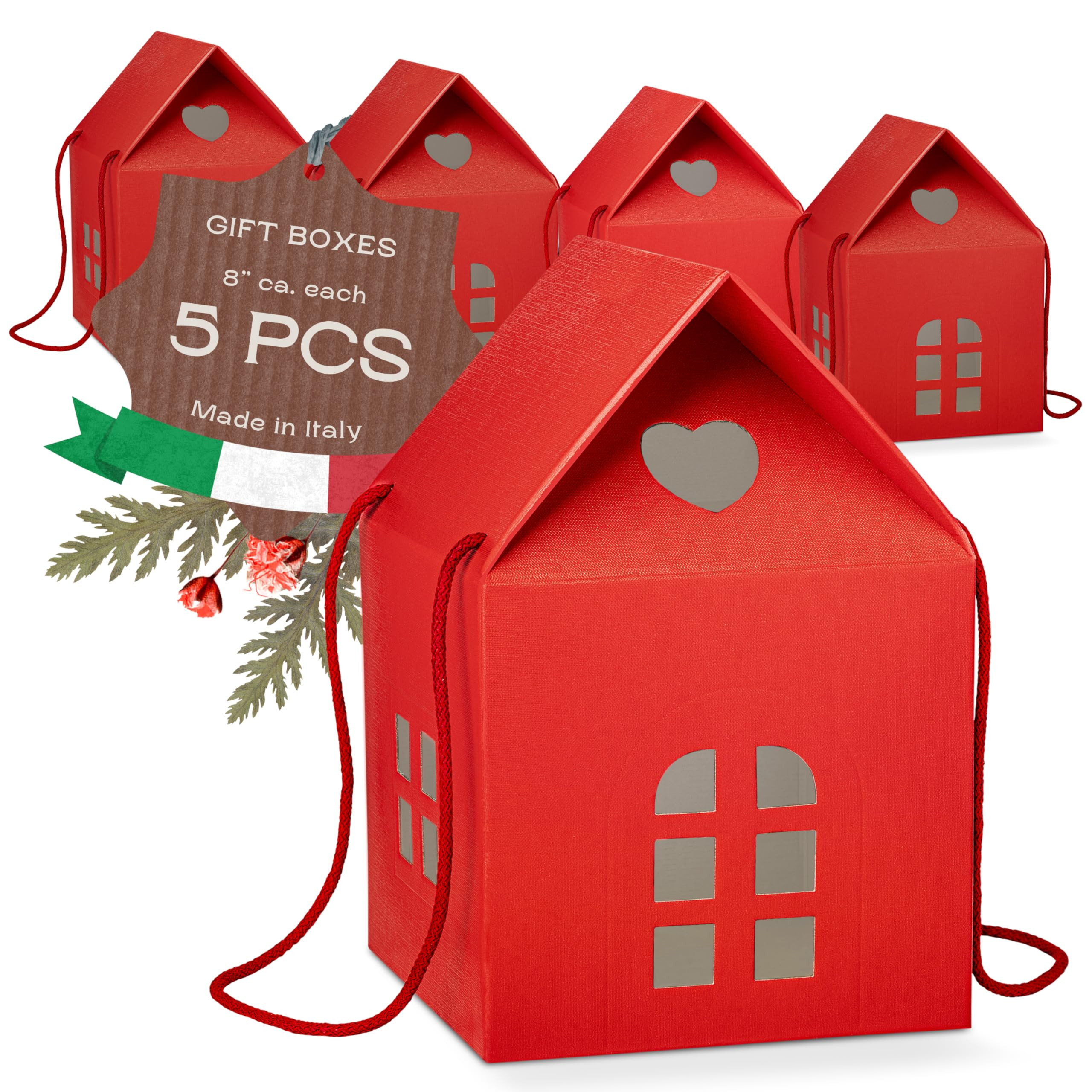 Pack of 5 House Shaped Gift Boxes (7.87 x 7.87 x 7.08 inch) - Mansion Boxes Ideal for Christmas G... | Amazon (US)