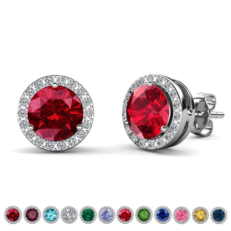 Cate & Chloe Royal January Birthstone 18k White Gold Plated Women Earrings with Swarovski Crystal... | Walmart (US)