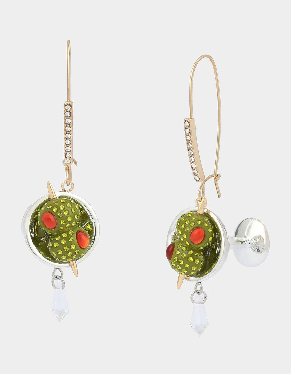 MARTINI DROP EARRINGS Women's Martini Glass Olive Drop Earrings | Betsey Johnson