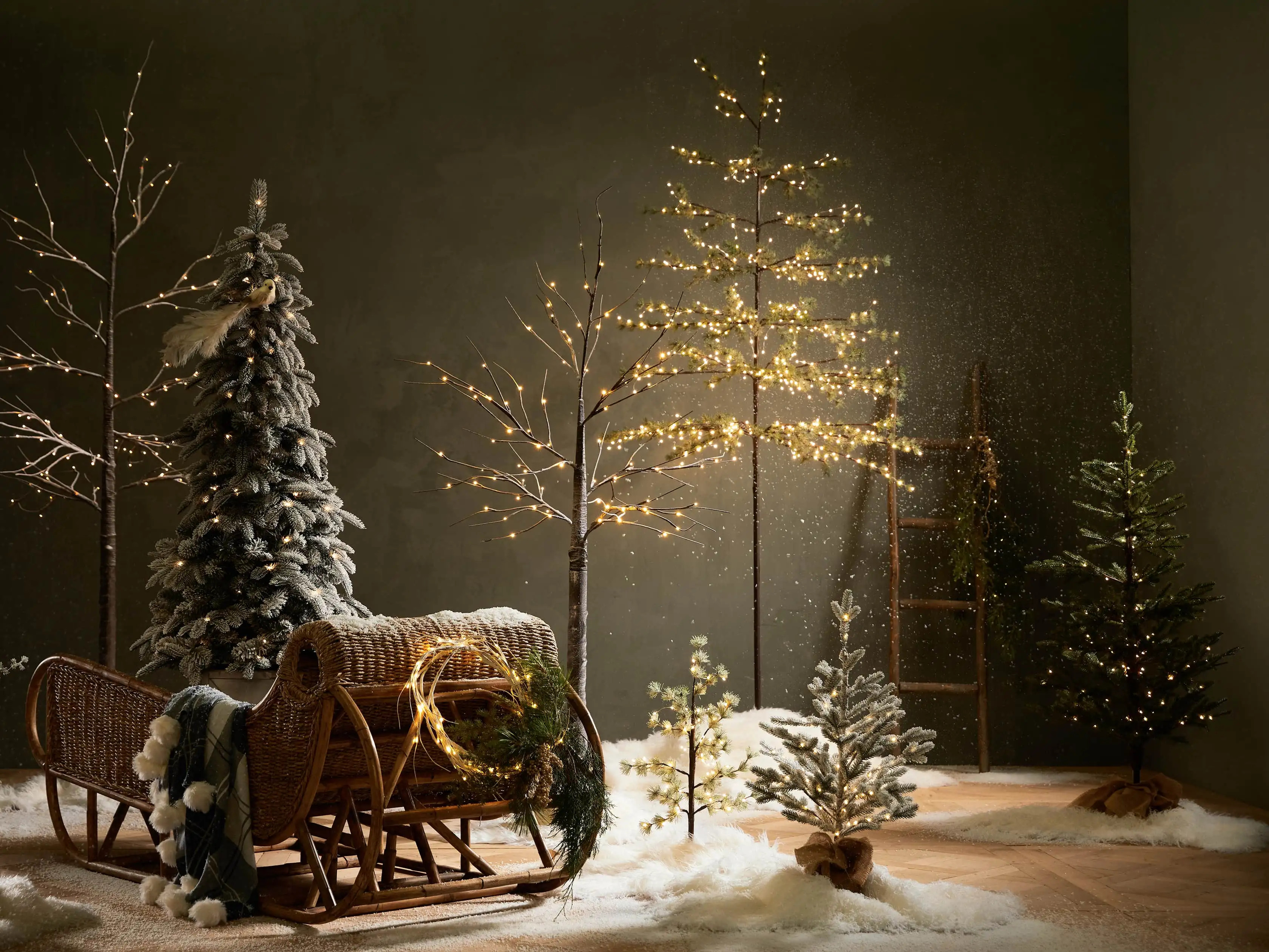 Iced Ming Faux Pine Tree | Arhaus