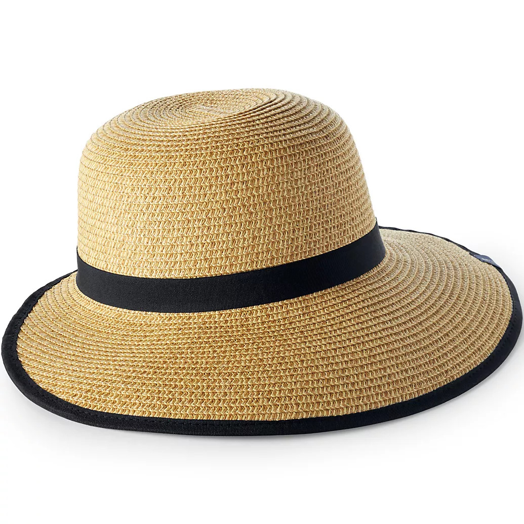 Facesaver Lay-Back Straw Hat | Lands' End (US)