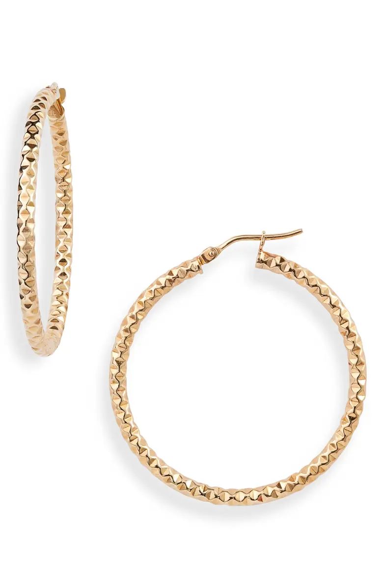 Bony Levy 14K Gold Textured Hoop Earrings | Nordstrom | Nordstrom