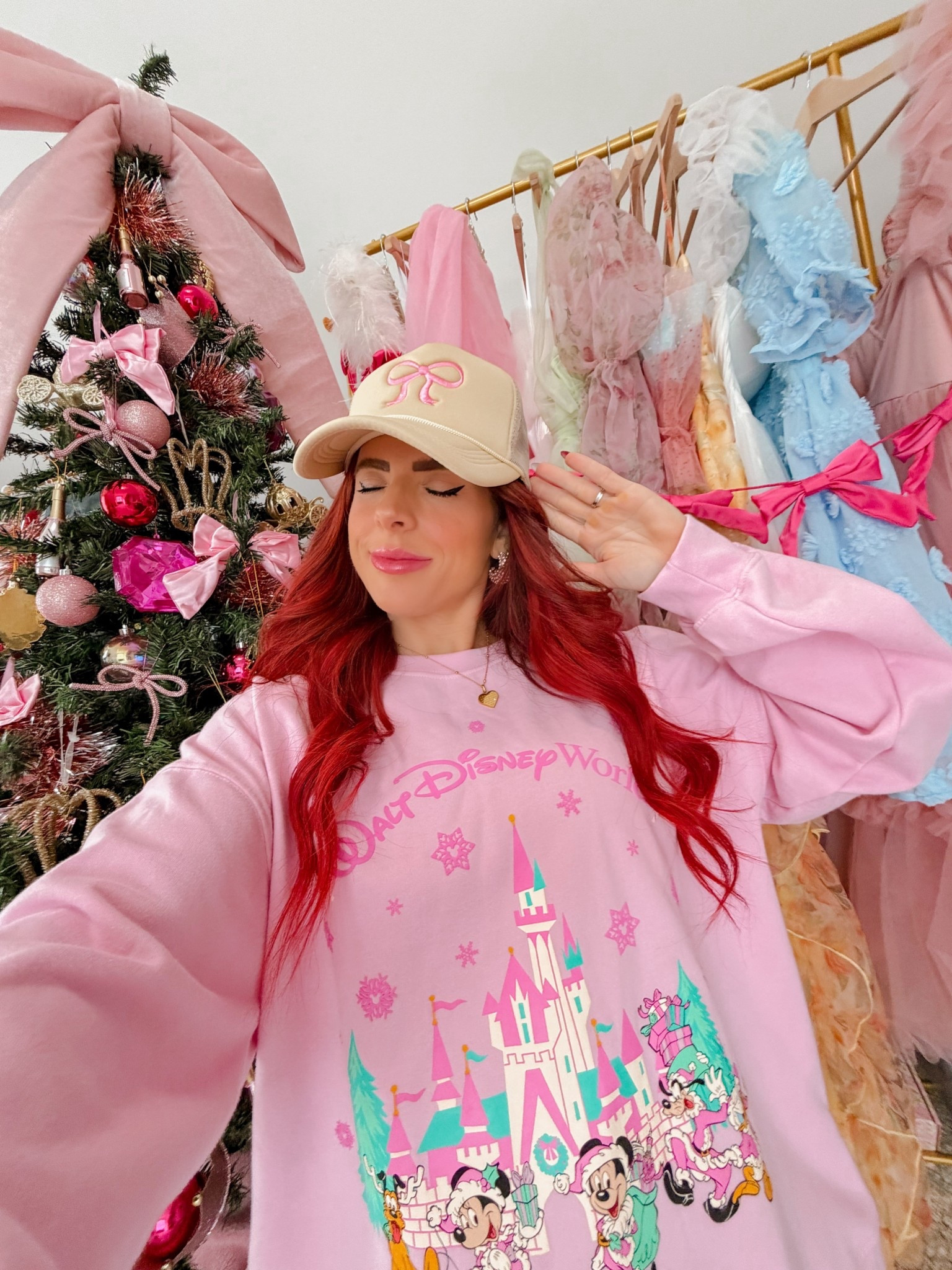 Pink Christmas Sweatshirt 🩷🎀 Disney Christmas, Disney holiday, Disney addict, Disney, Disney girl, Disney favorites, Disney deals, Disney must haves, Disney girl, Disney Christmas 

#LTKHoliday #LTKSaleAlert #LTKGiftGuide