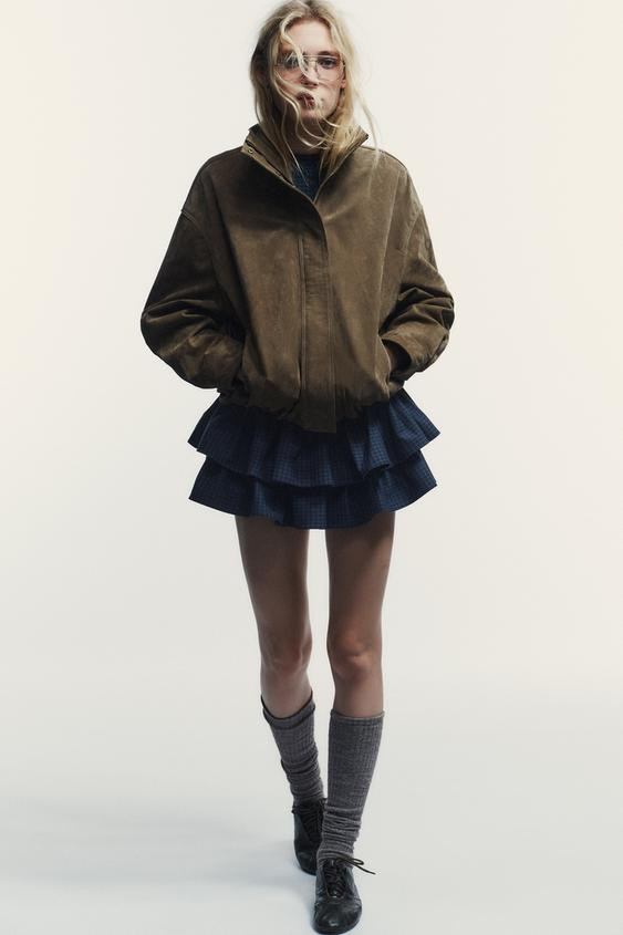 100% VOLUME SUEDE LEATHER JACKET | Zara UK