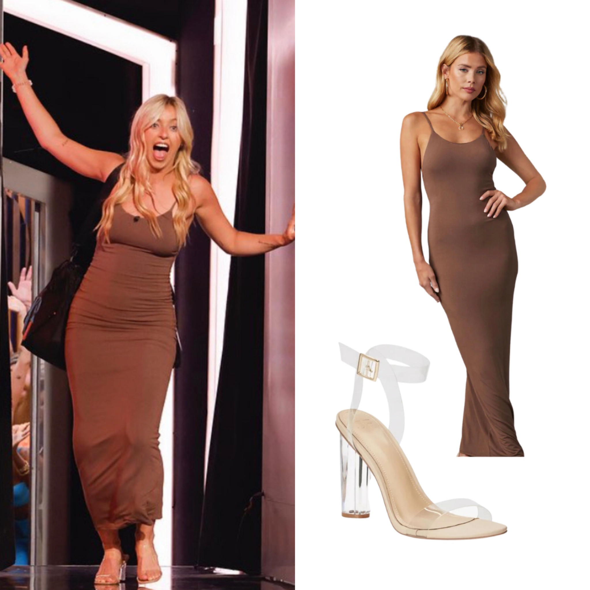 BIG BROTHER 25 EVICTION OUTFIT - REILLY - Brown Maxi Dress
