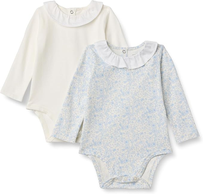 Amazon Essentials x Sofia Grainge Baby Girls' Long-Sleeve Ruffle Collar Bodysuit, Pack of 2 | Amazon (US)