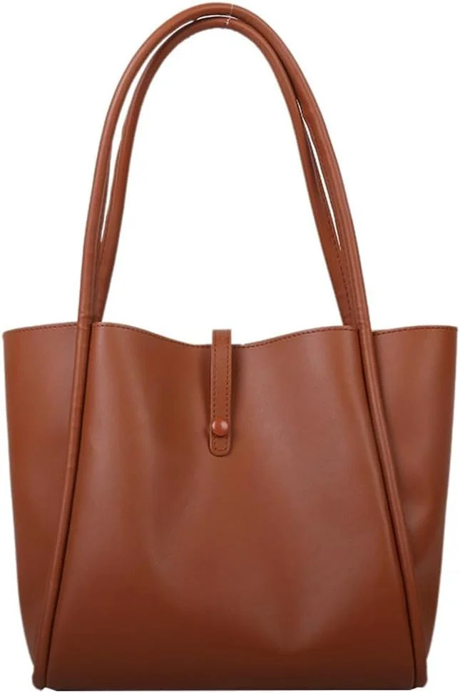 Large Tote Bag for Women Vegan Leather Shoulder Purse Casual Solid Color Working Handbag Top Hand... | Walmart (US)