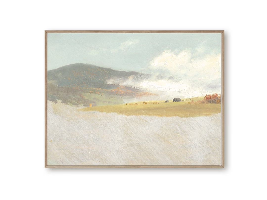 Vintage Hillside Print Antique Mountain Landscape Painting - Etsy Canada | Etsy (CAD)
