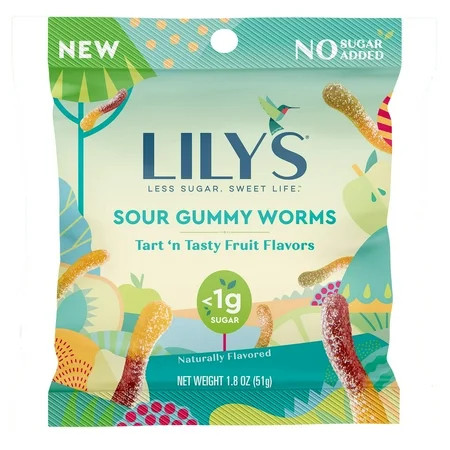 Lily s Sour Gummy Worms Tart N Tasty Fruit Flavors 1.8 oz | Walmart (US)