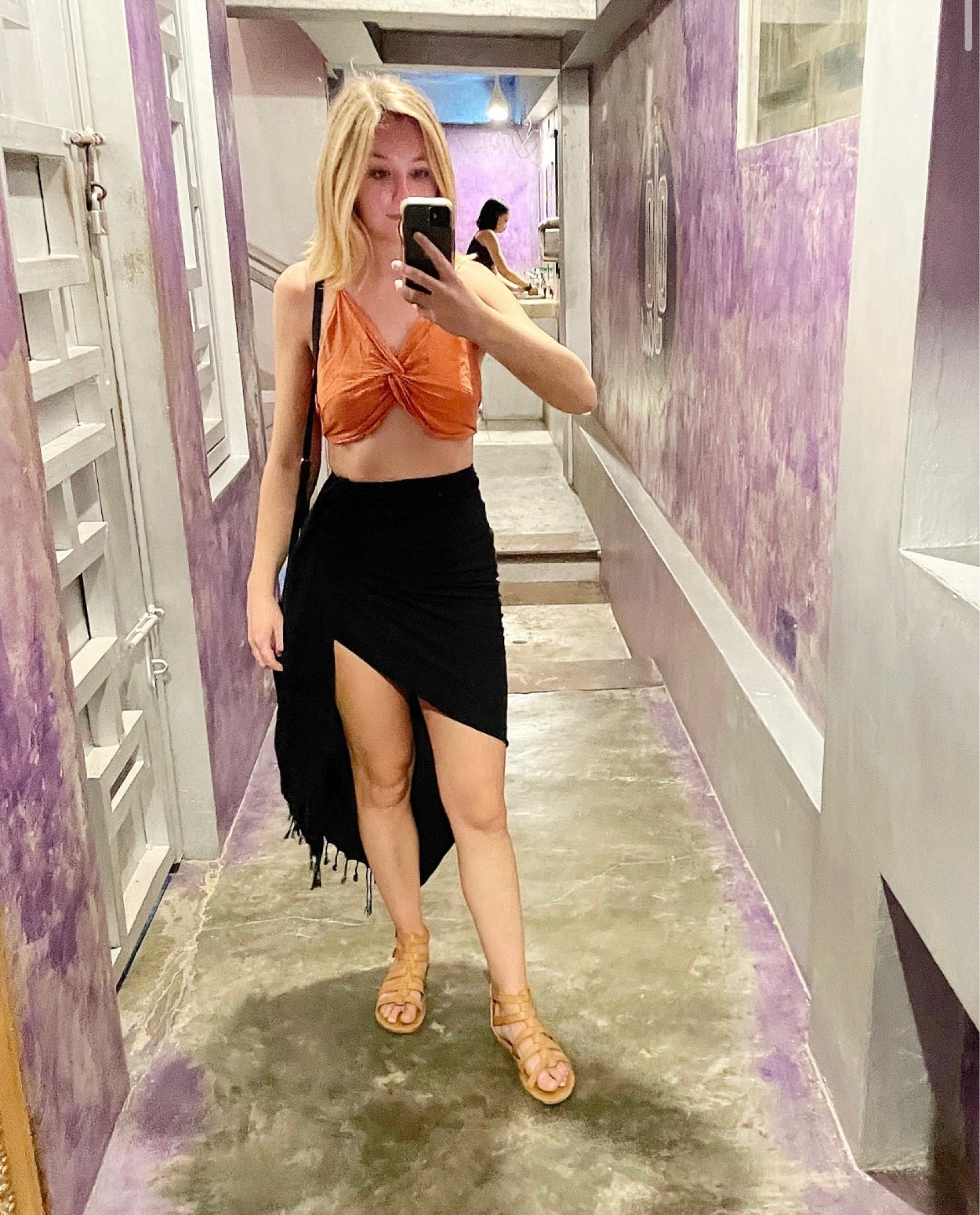 Vacation fit for Cabarete! Both the top and skirt are @renttherunway picks
•
I was tempted to buy the skirt because it goes with so much stuff! You could put it with a sweater shirt, neutral top, or colorful and patterned top.
•
XS in skirt (because small was not available - it fit but it was snug) @justbeequeen 
S in orange halter crop top @shopmoonriver
Sandals from @amazon
•
•
•
•
•
#vacationfit #vacationoutfit #vacationfashion #summerlook #beachoutfit #springbreakoutfit #beachlook #vacation #dominicanrepublic #beachy #blackbeachskirt #croptop #beachcroptop #casualsummeroutfit #casualoutfit #summervibes

#LTKfit #LTKtravel #LTKstyletip