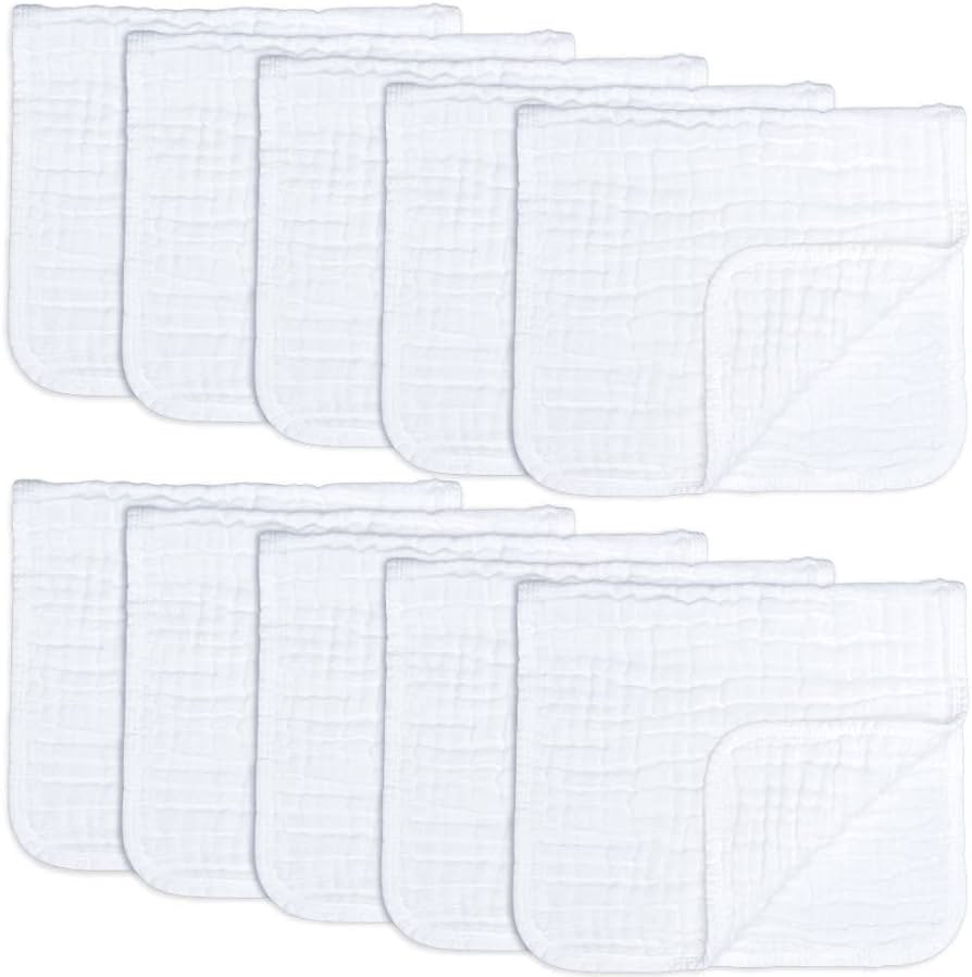 Comfy Cubs Muslin Burp Cloths Large 100% Cotton Hand Washcloths for Babies, Baby Essentials 6 Lay... | Amazon (US)