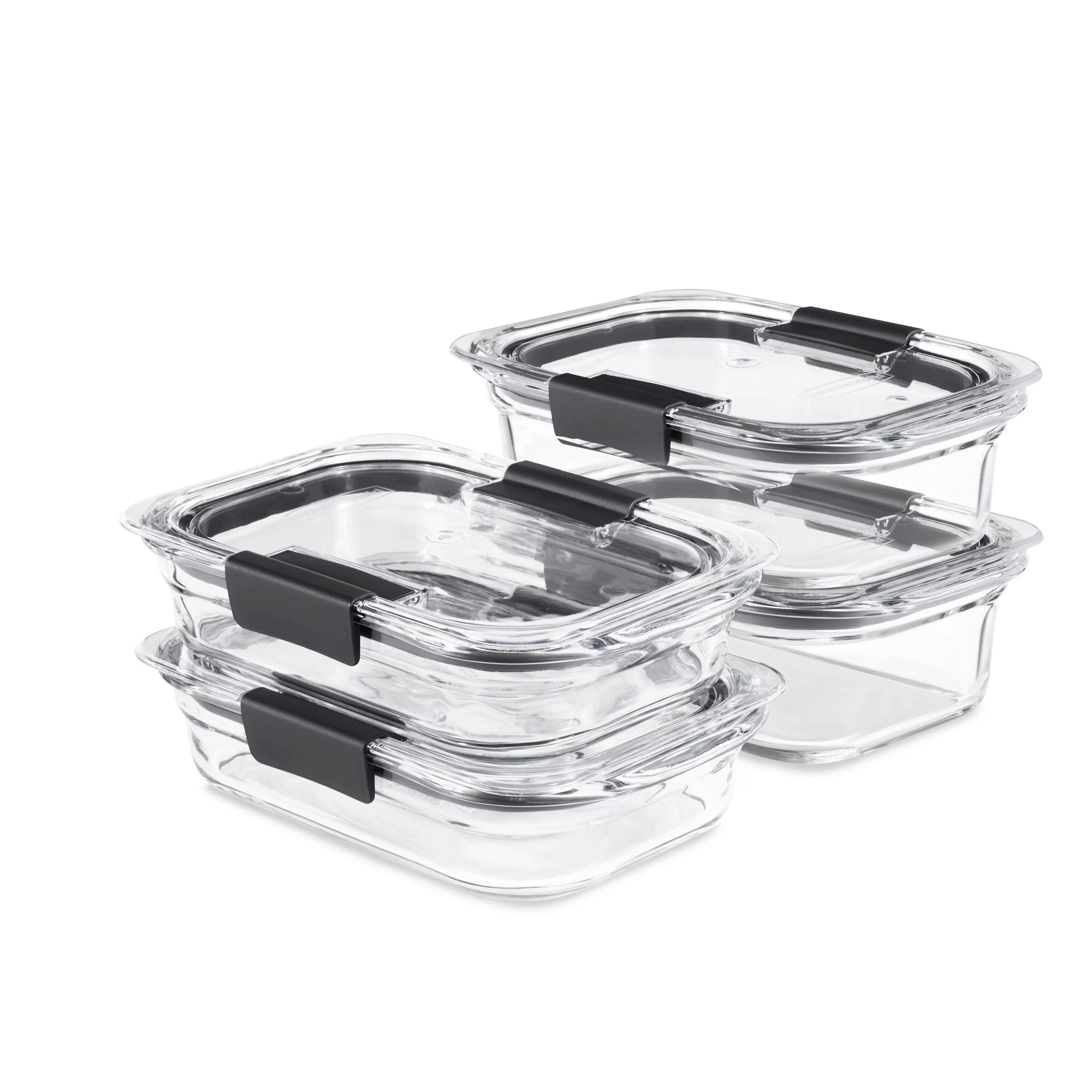 Rubbermaid Brilliance Glass Food Storage Containers, Set of 4 Food Containers with Lids (8 Pieces... | Walmart (US)