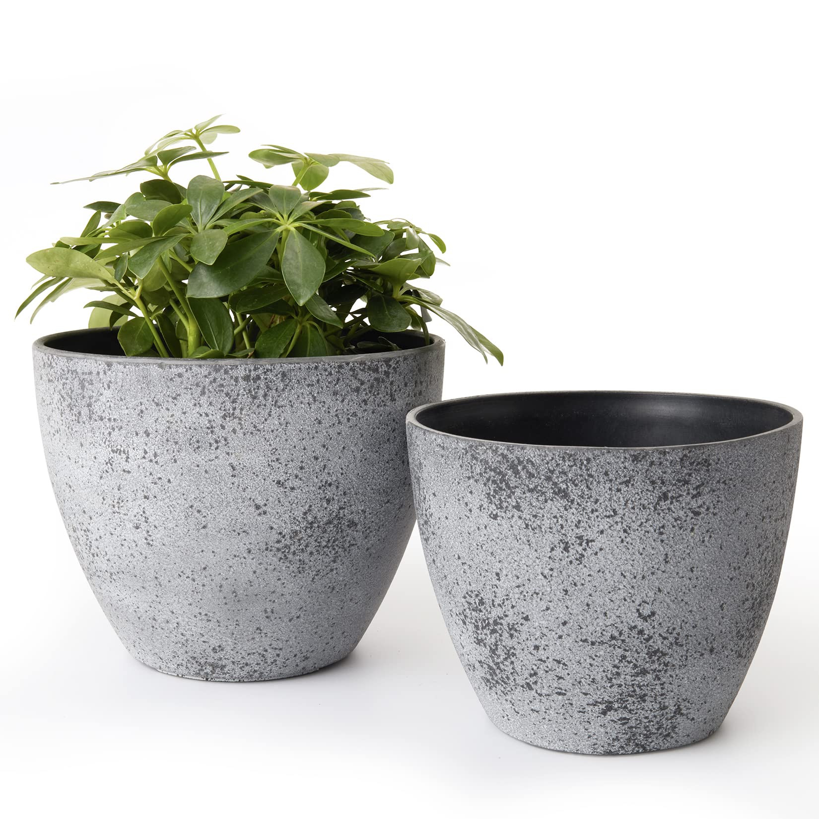 LA JOLIE MUSE Flower Pots Outdoor Indoor Garden Planters, Plant Containers with Drain Hole, Rock ... | Amazon (US)