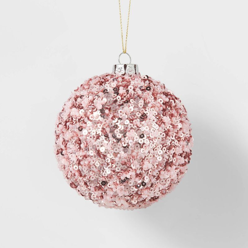 Sequined Ball Christmas Tree Ornament Pink - Wondershop™ | Target
