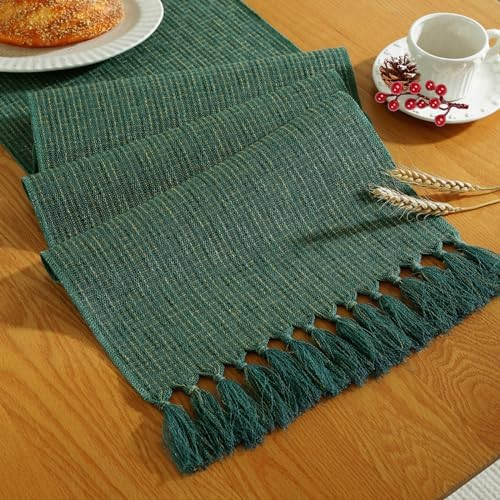 Laolitou Christmas Table Runner with Tassels, Boho Farmhouse Rustic Table Runners 72 Inches Long ... | Amazon (US)