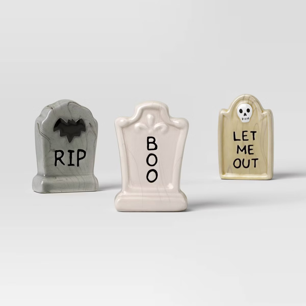 3pc Tombstones Mini Mantle Ceramic Decorative Accent Set - Hyde and EEK! Boutique™ | Target