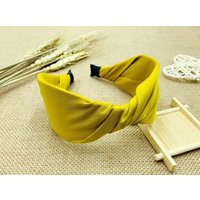 Mustard Satin Twist Headband, Headbands For Women, Bohemian Headband, Knotted Headband, Wide Headban | Etsy (US)