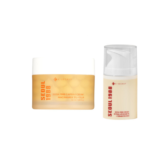 KSECRET - SEOUL 1988 Capsule Cream: Niacinamide 5% + Yuja - 50ml (1ea) X Cream: Retinal Liposome 1% + Fermented Rice -50ml... | Stylevana
