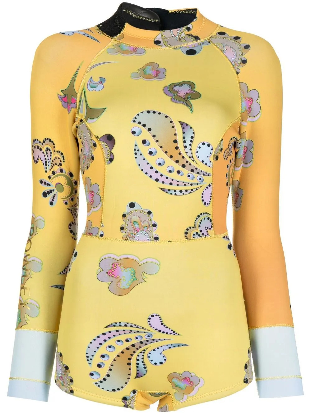 Cynthia Rowley paisley-print long-sleeve wetsuit - Yellow | Farfetch Global