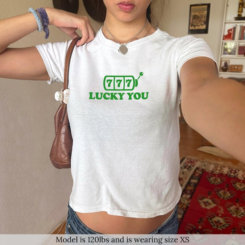 Lucky You Baby Tee Funny St Patricks Day Shirt Y2K Lucky Shirt Women T Shirt Gifts for Her St Pad... | Etsy (US)