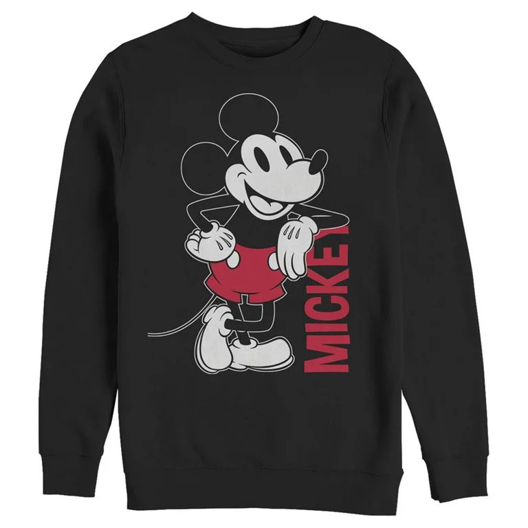 Men's Mickey & Friends Vintage Lean  Sweatshirt Black Medium - Walmart.com | Walmart (US)