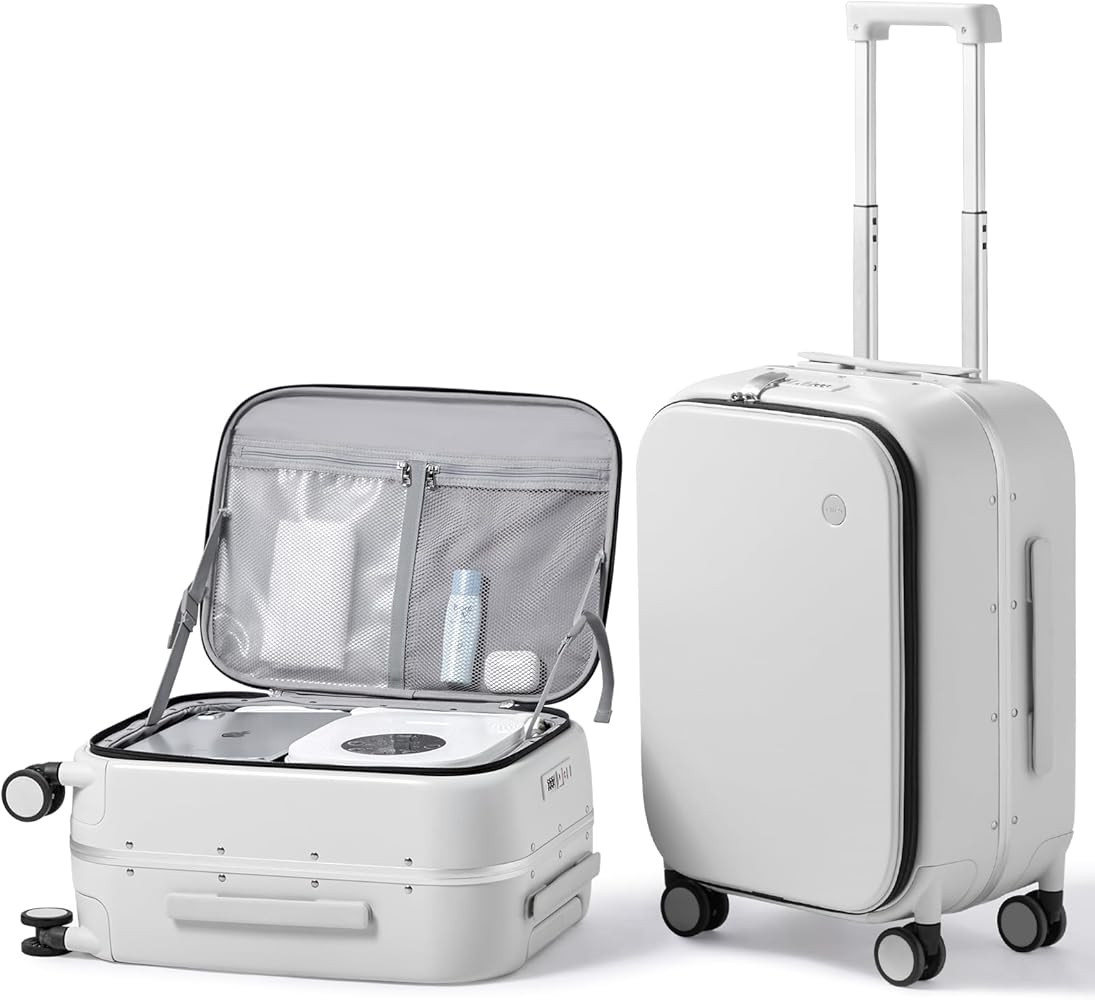 mixi 20 Inch Carry On Luggage 22x14x9 Airline Approved PC Hard Shell Suitcase Top Opening Aluminu... | Amazon (US)
