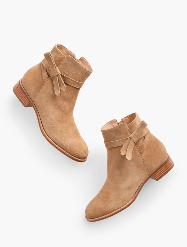 Tish Tie Suede Ankle Boot | Talbots