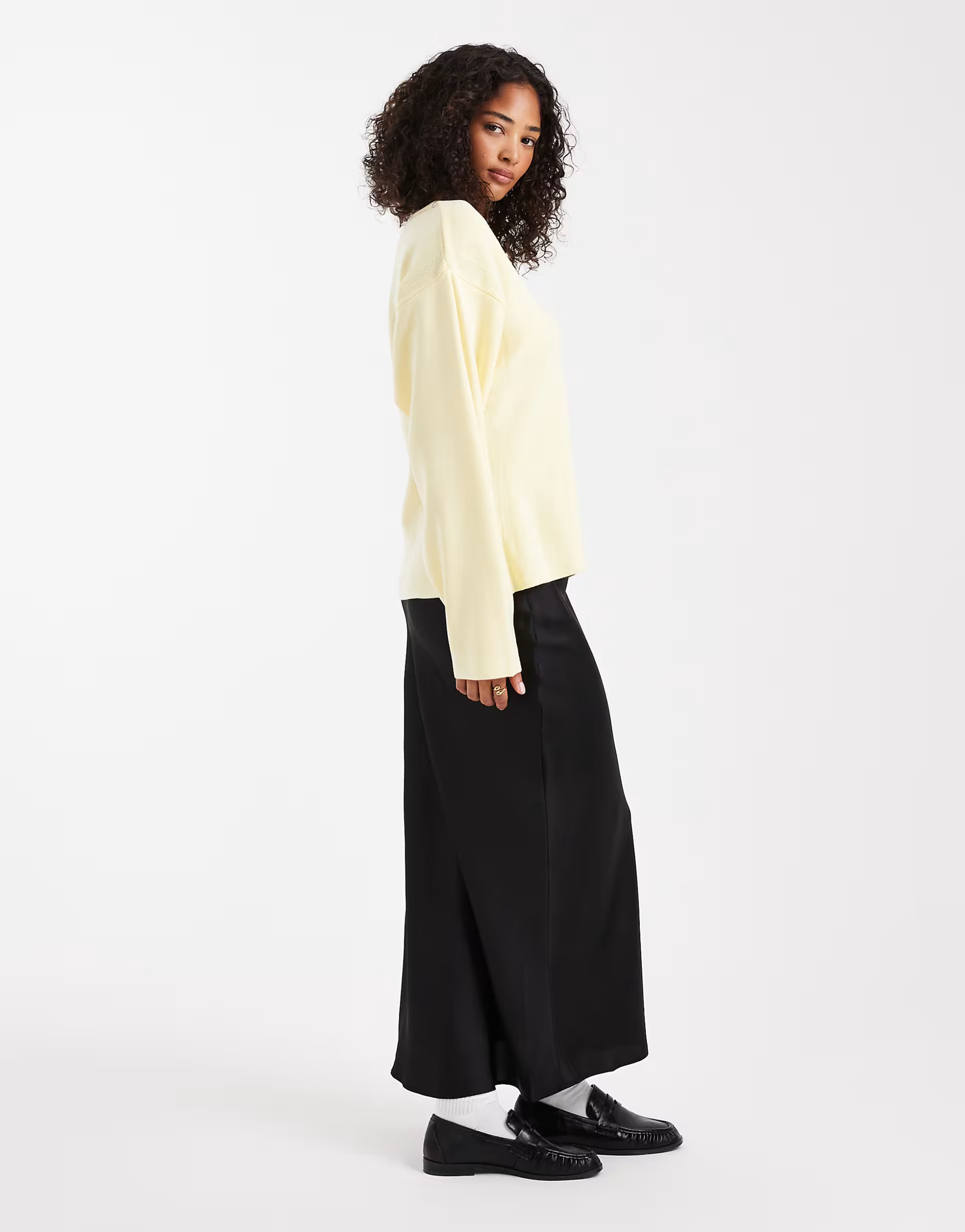 ASOS DESIGN satin bias maxi skirt in black | ASOS (Global)