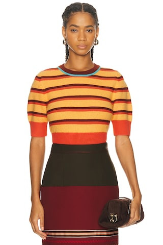 Cropped Short Sleeve Sweater | FWRD 