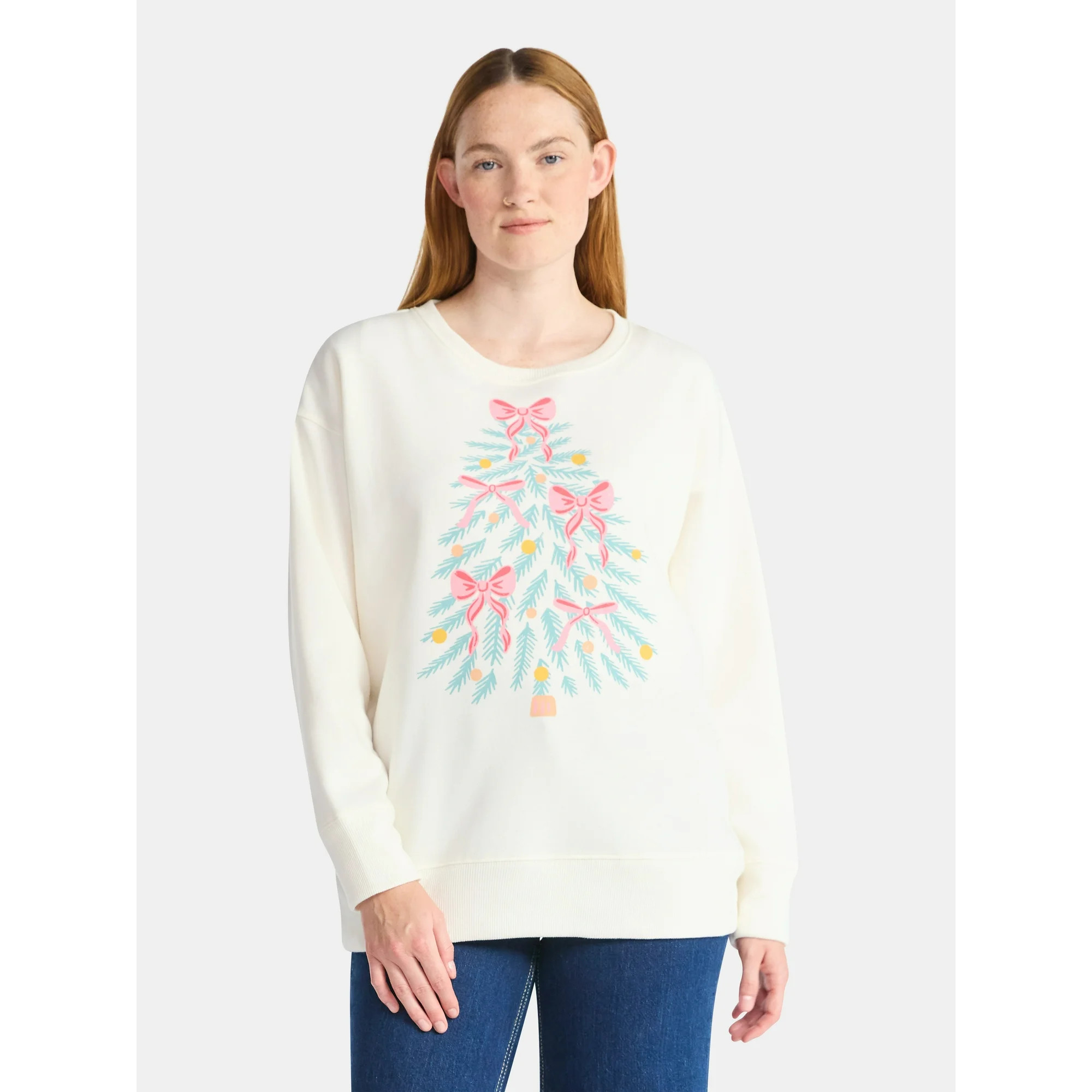 Women's Christmas Soft Tree Graphic Fleece from Holiday Time, Sizes S-XXXL | Walmart (US)