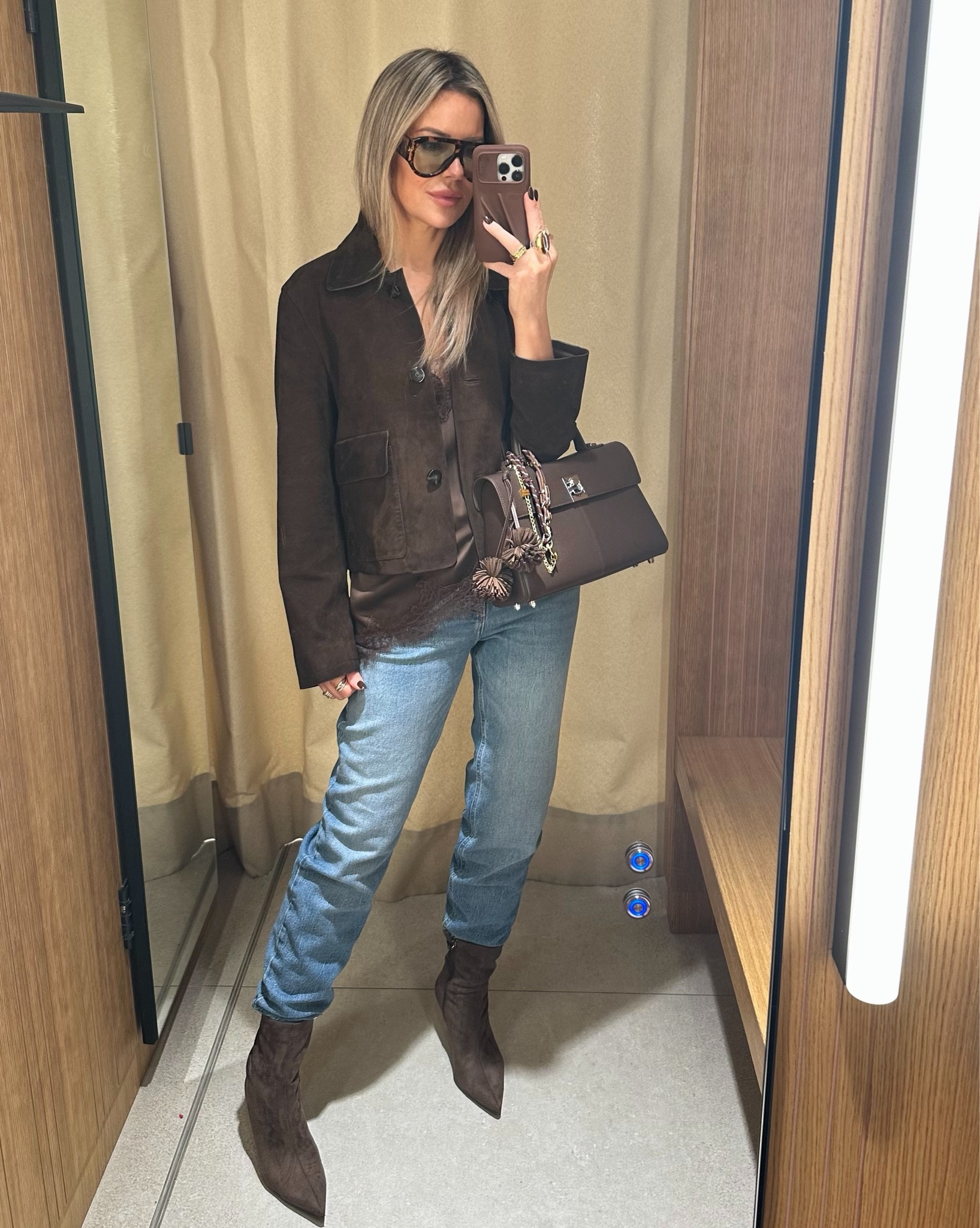 Everything suede please 🤎 #suede #brown #suedejacket 
My cami was from Zara but they are sold out . 

#LTKstyletip #LTKover50style #LTKautumn