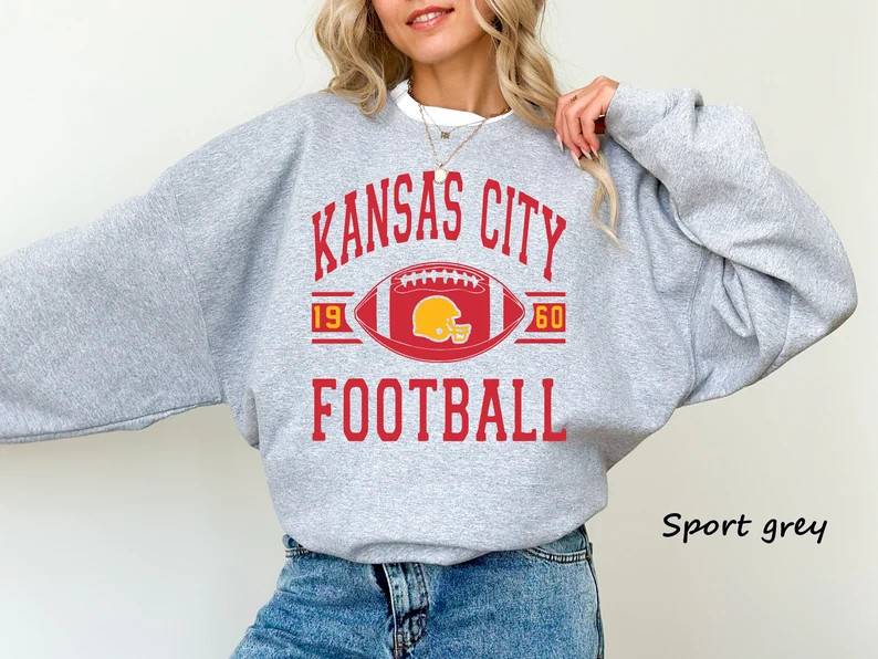 Trendy Kansas City Football Sweatshirt and T-shirt, Kansas City Football Fan Shirt, Kansas City F... | Etsy (US)