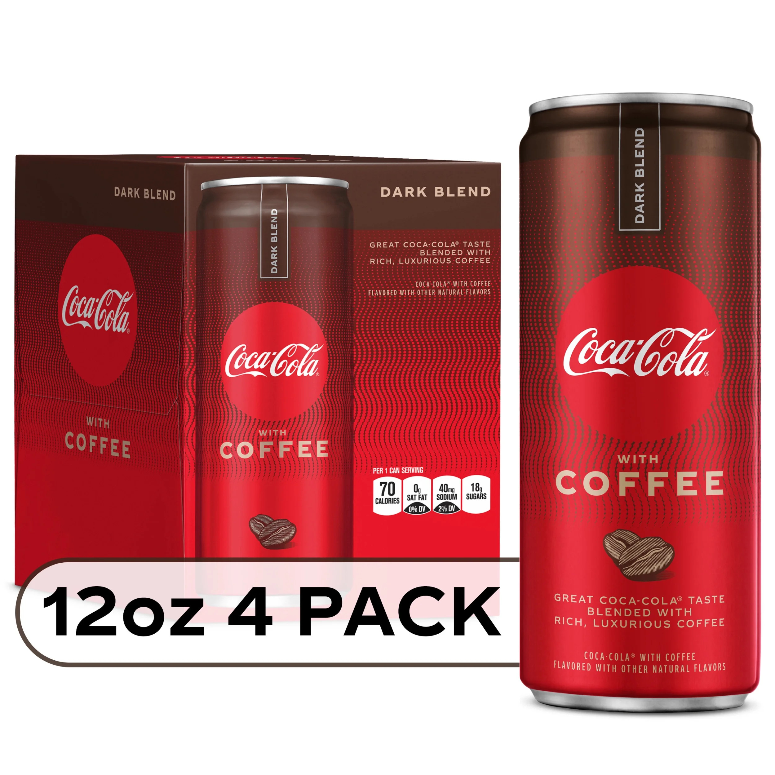 Coca-Cola with Coffee Dark Blend Cans, 12 fl oz, 4 Pack - Walmart.com | Walmart (US)