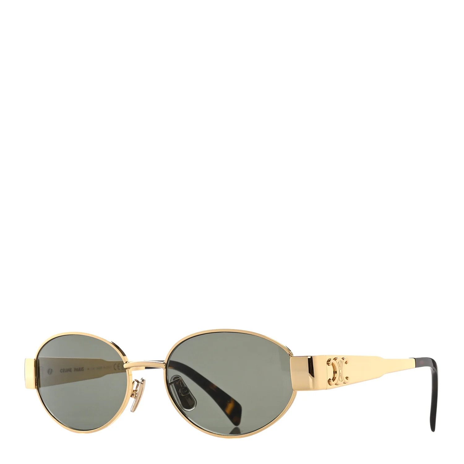 Metal Triomphe 01 Sunglasses CL40235U Gold Green | FASHIONPHILE (US)