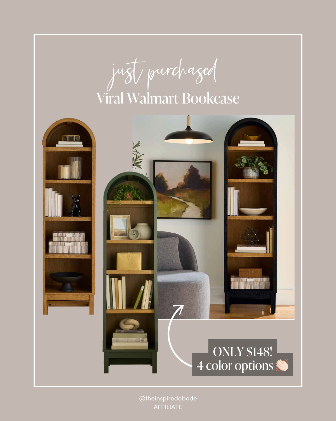The viral Walmart bookcase is BACK IN STOCK & K just purchased the "Rich Black" color for her office / toddler's playroom! The bottom shelves will be for toy storage since they're hidden behind a sofa & the top will be used for pretty display items :) 

The best part?? It's only $148 and comes in four colorways :) & arrives this week! 

 #LTKHome #LTKStyleTip
