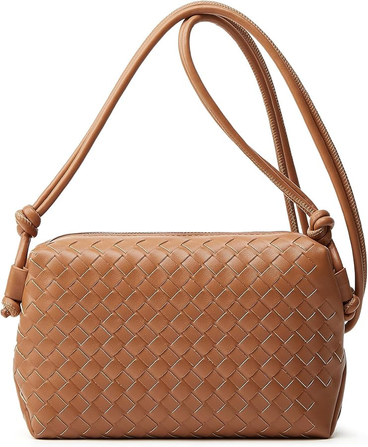 Woven Crossbody Bags for Women: Vegan Leather Handbag - Handwoven Small Purse - Trendy Shoulder B... | Amazon (US)