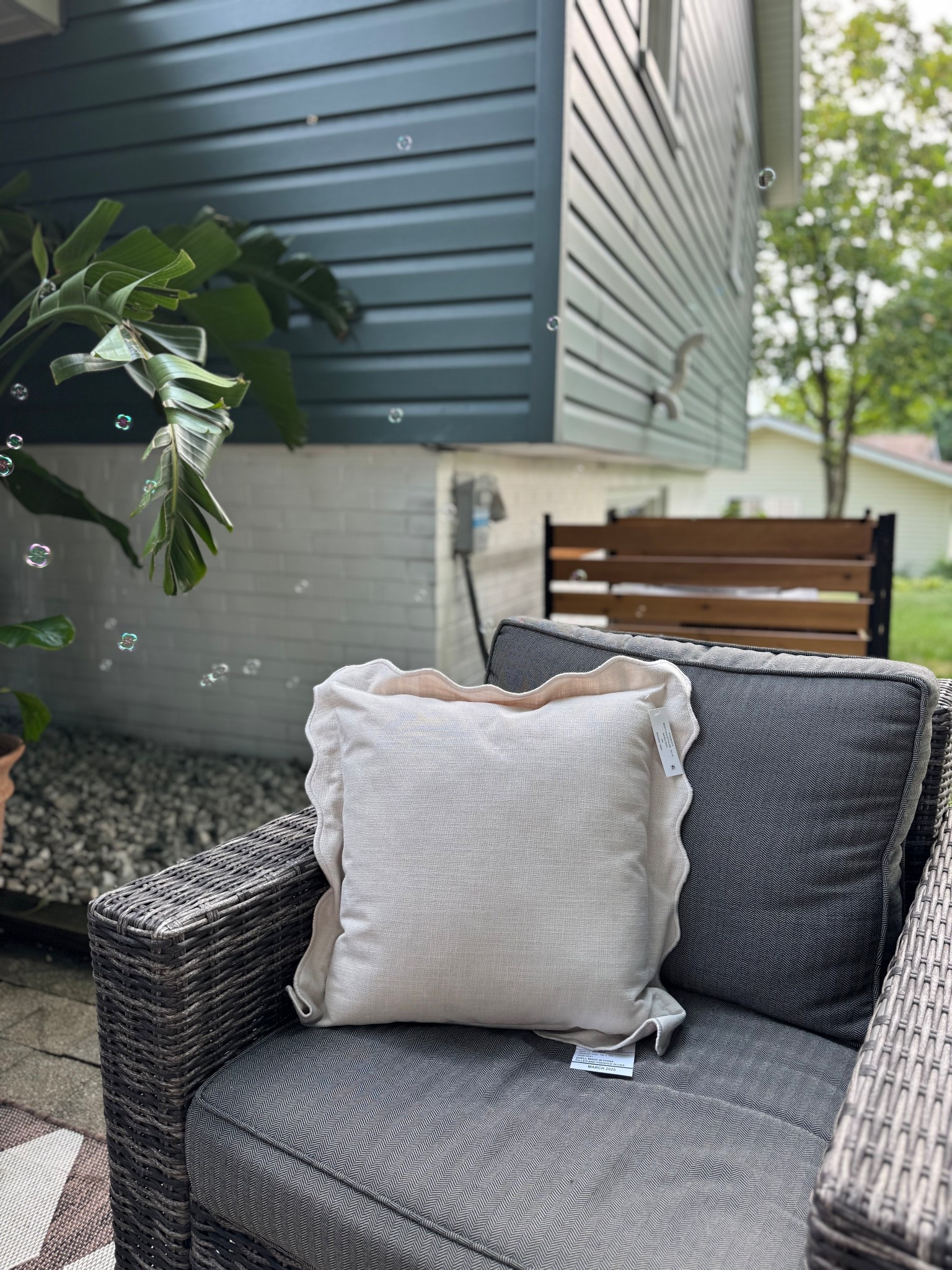 Scalloped outdoor pillow 🤍 love this so much in person! It’s even bigger than I thought it was. Love for both rocking chairs on the patio 😍

Outdoor pillows, patio pillow, patio decor 

#LTKSaleAlert #LTKHome #LTKSeasonal