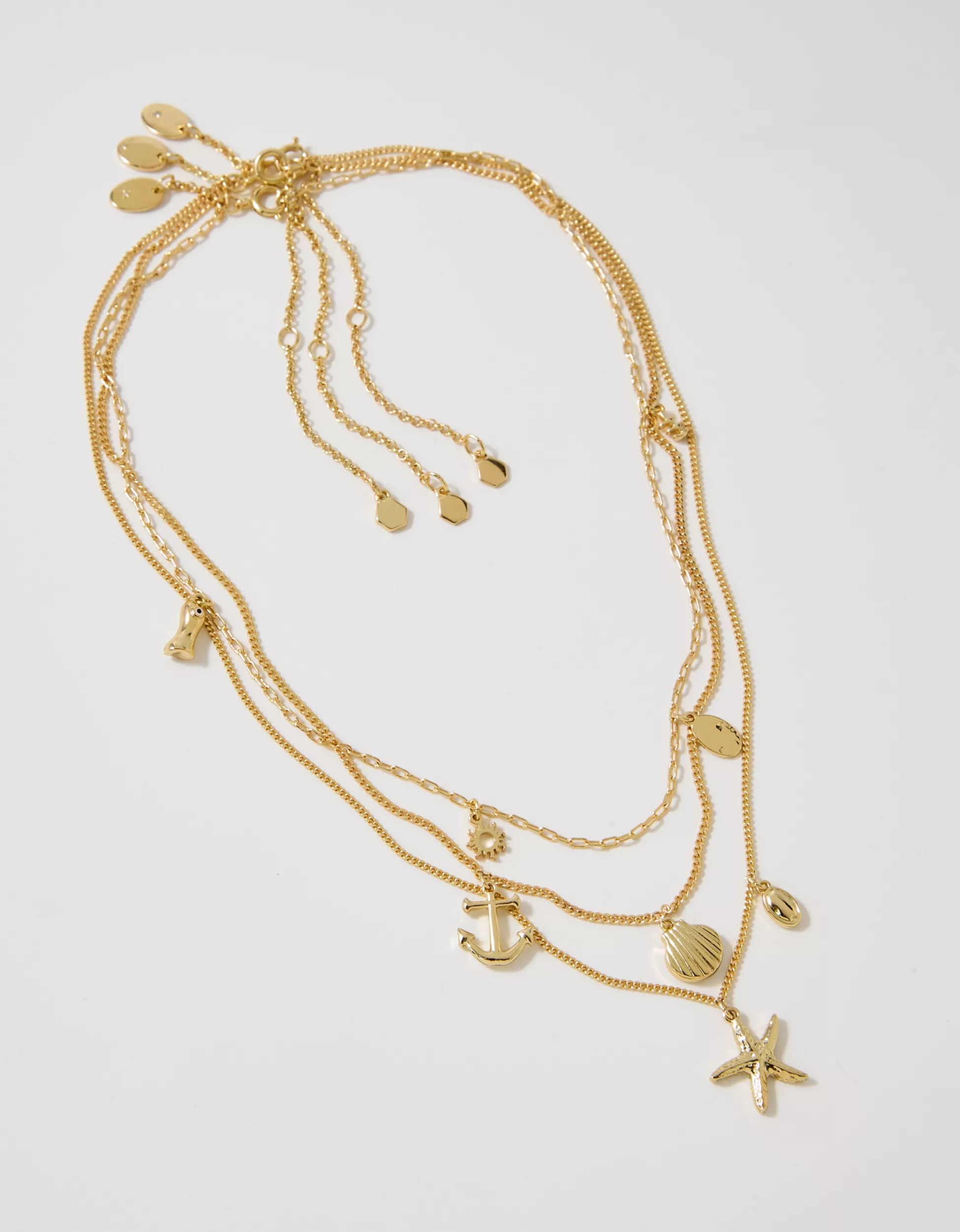 Aerie Ocean Charm Layered Necklace | Aerie