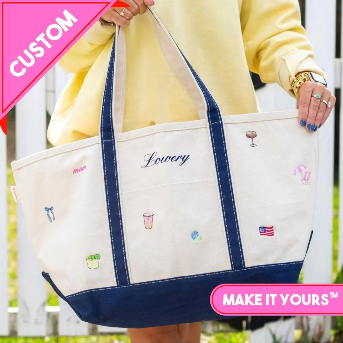 Make It Yours™ Icon Large Charm Tote | United Monograms