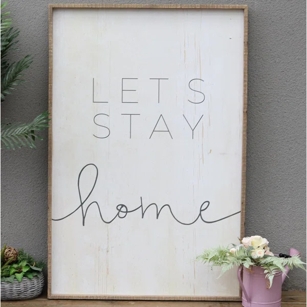 Let's Stay Home Large Vintage Wood Wall Decor | Wayfair North America